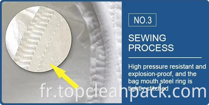 Sac de filtre PE à basse pression à haut débit largement applicable